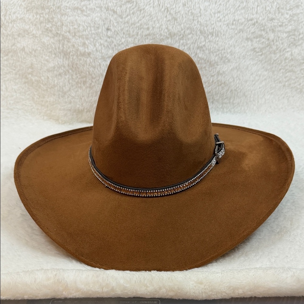 Hat Robavacas Wide Brim with Rhinestone headband in Tobacco (H048)